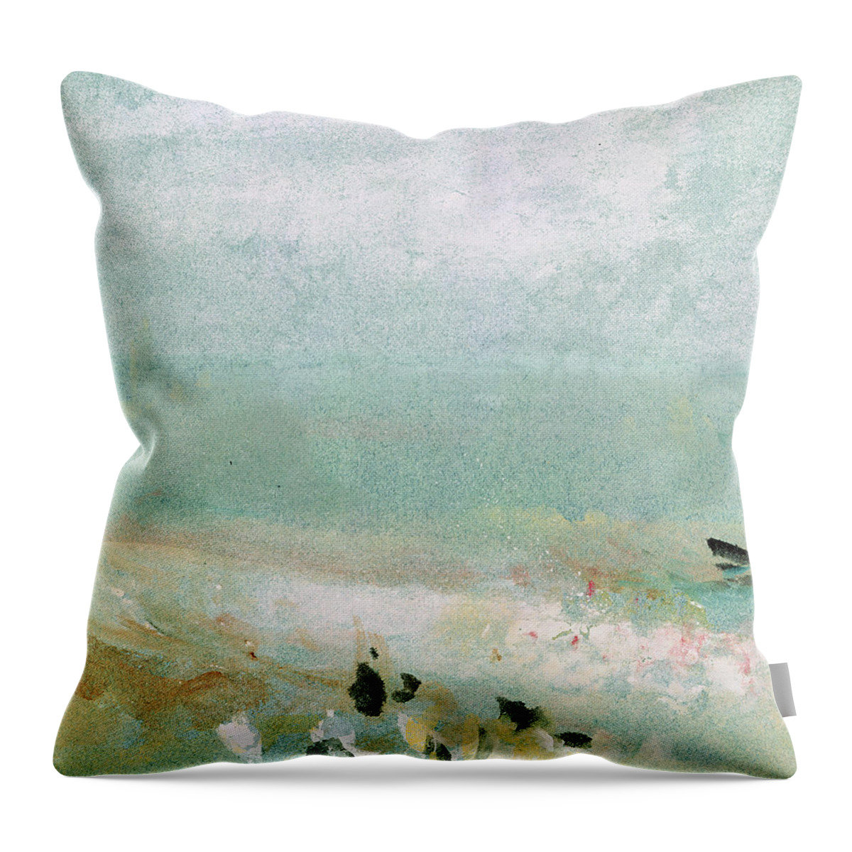 Water Throw Pillow featuring the painting River bank by Joseph Mallord William Turner