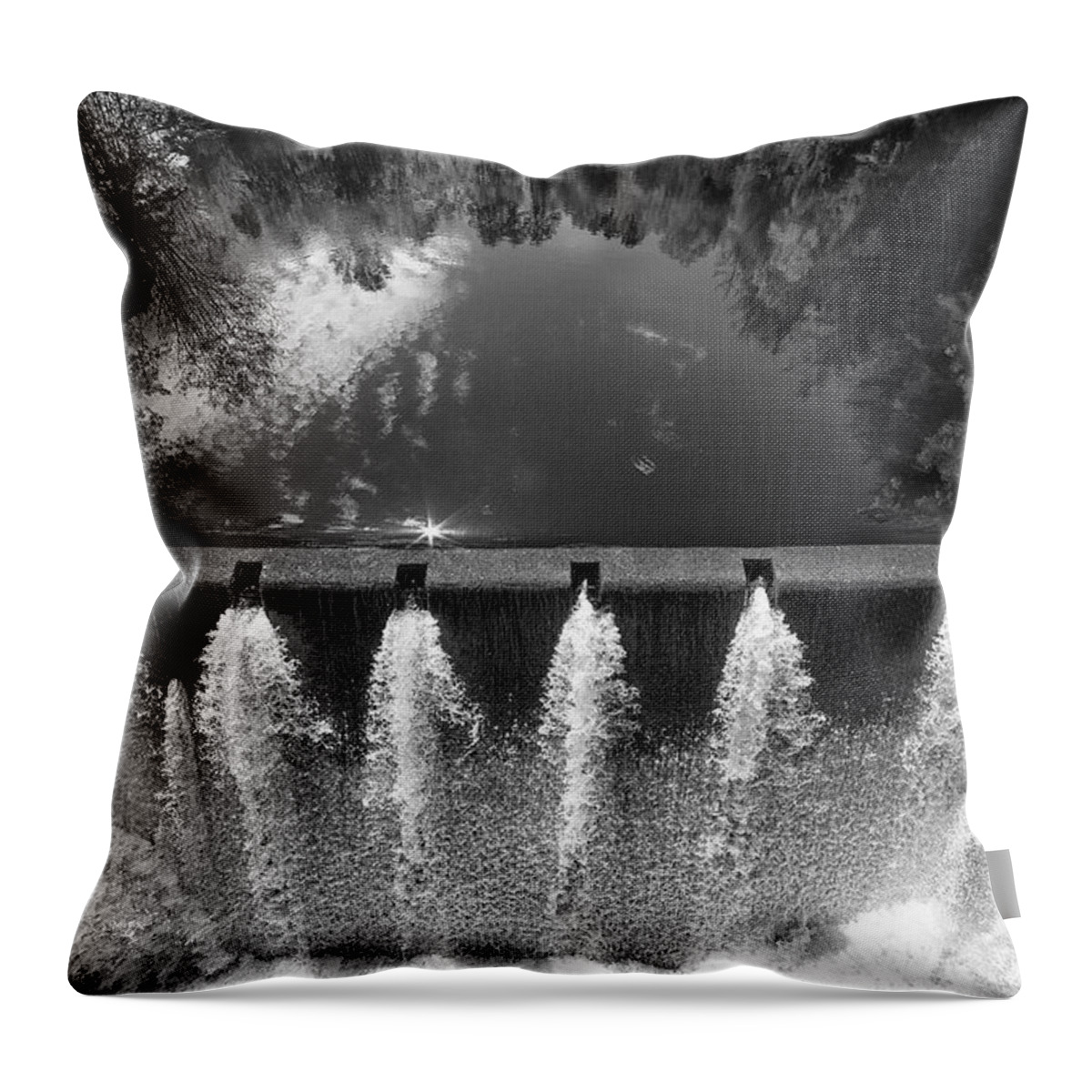Falls Throw Pillow featuring the photograph River Dam by Eunice Gibb