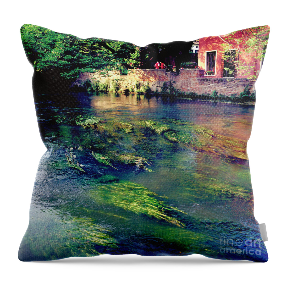 Heiko Throw Pillow featuring the photograph River Sile in Treviso Italy by Heiko Koehrer-Wagner