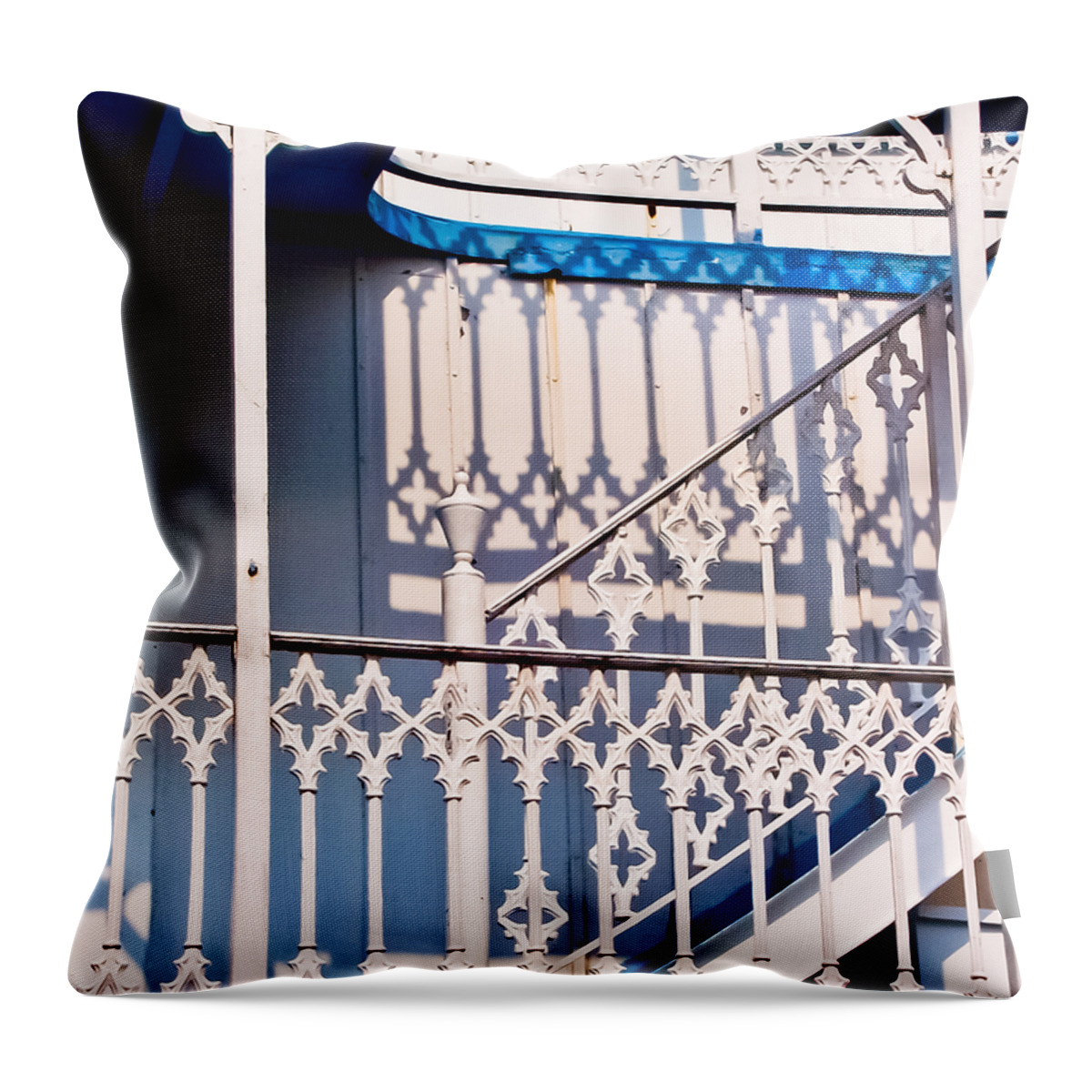 Bars Throw Pillow featuring the photograph Riverboat Railings by Christi Kraft