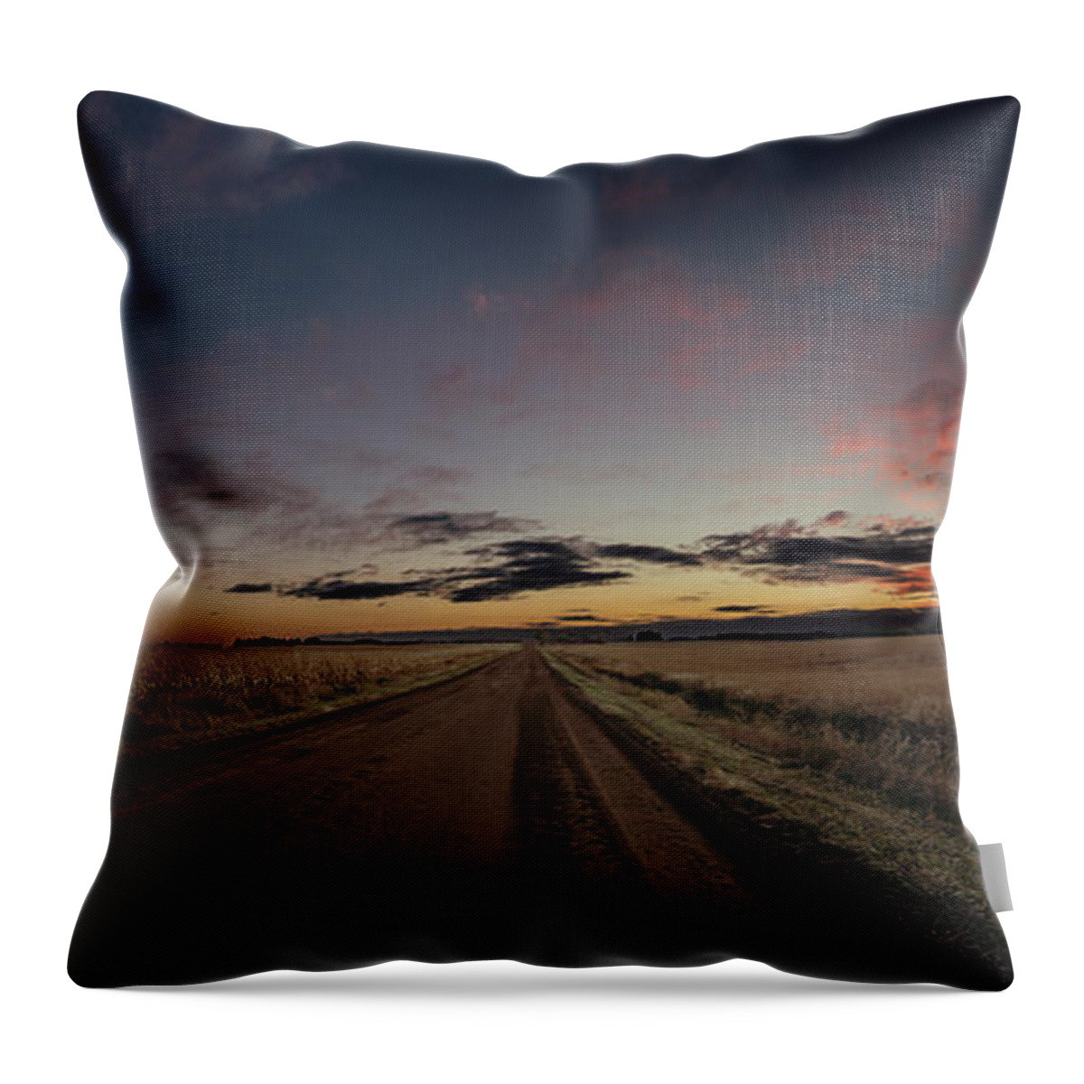Sunset Throw Pillow featuring the photograph Road Home by Aaron J Groen