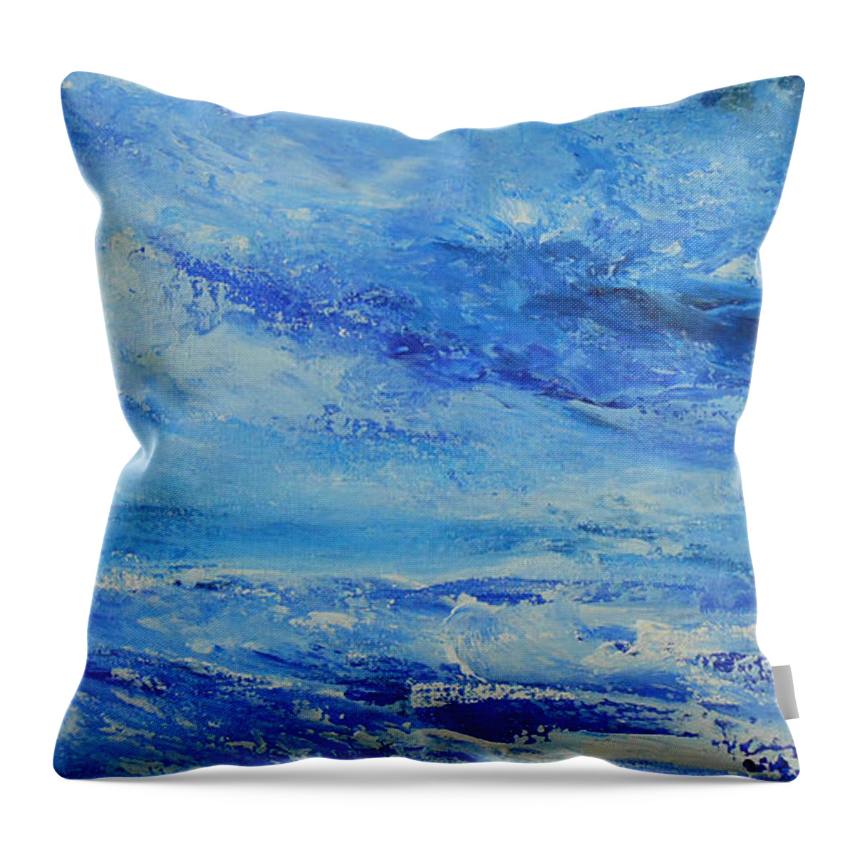 Abstract Throw Pillow featuring the painting Roaring Thunder 3 by Jane See