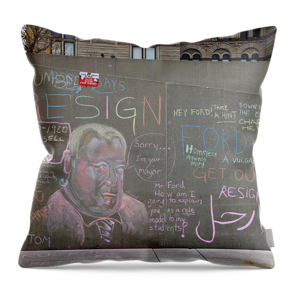 Rob Ford Throw Pillow featuring the photograph Rob Ford 5 by Andrew Fare