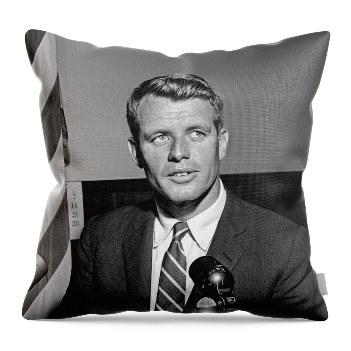 Attorney General Throw Pillow featuring the photograph Robert Kennedy 1961 by Martin Konopacki Restoration