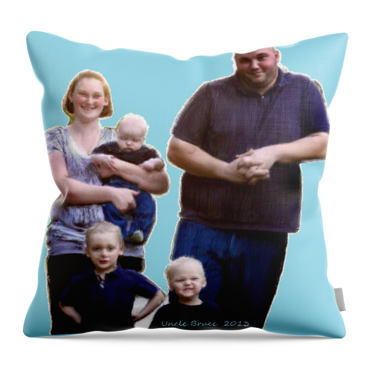 Nutting Throw Pillow featuring the painting Robert Nutting Family by Bruce Nutting