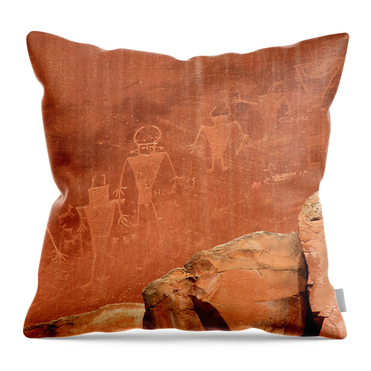 Utah Throw Pillow featuring the photograph Rock Art by Aidan Moran