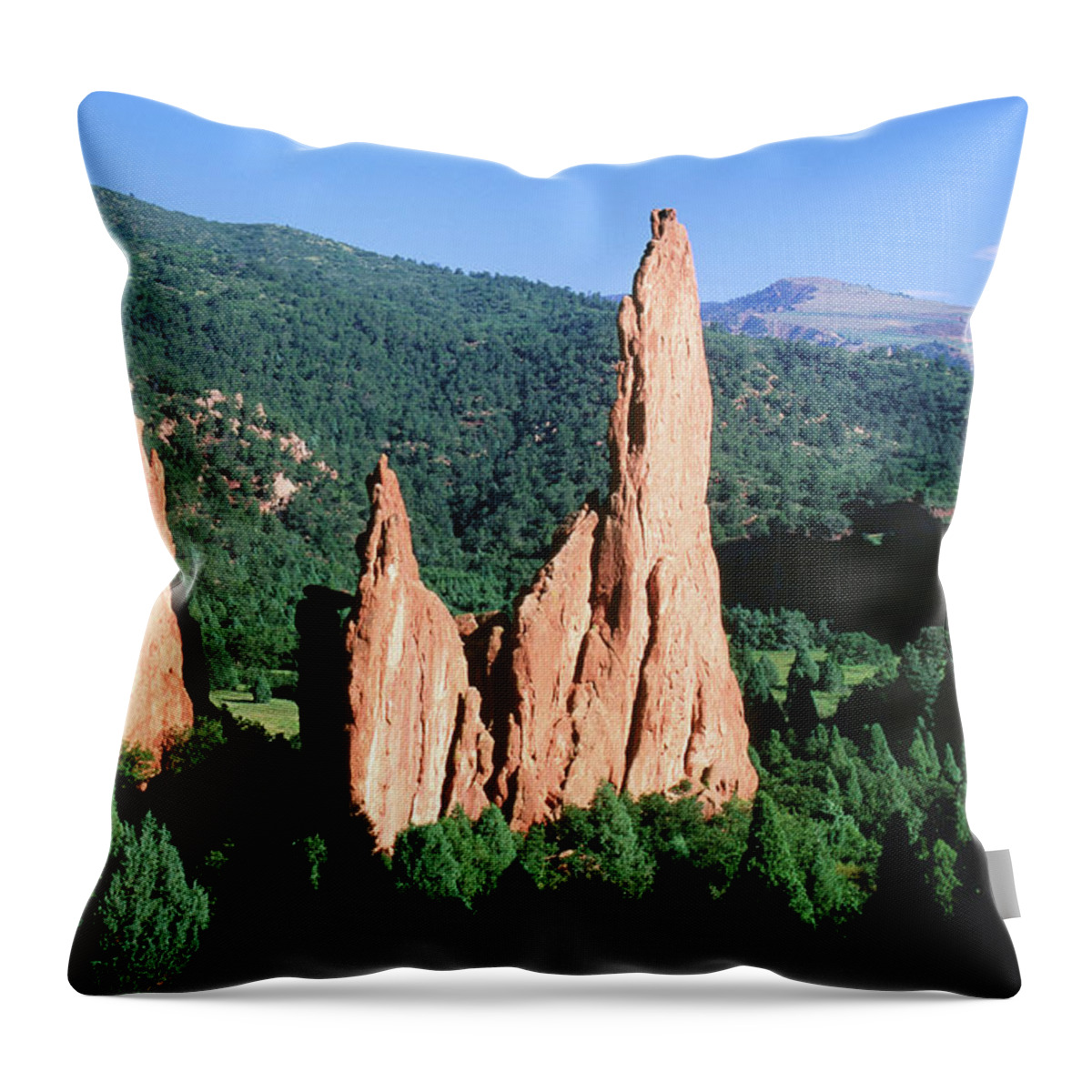 Scenics Throw Pillow featuring the photograph Rock Formations, Garden Of The Gods by John Elk