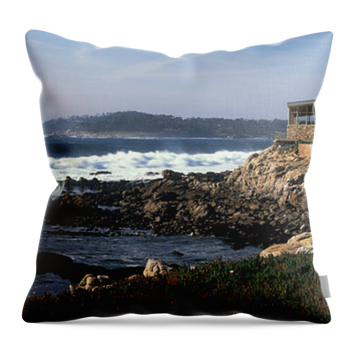 Photography Throw Pillow featuring the photograph Rock Formations In The Sea, Carmel by Panoramic Images