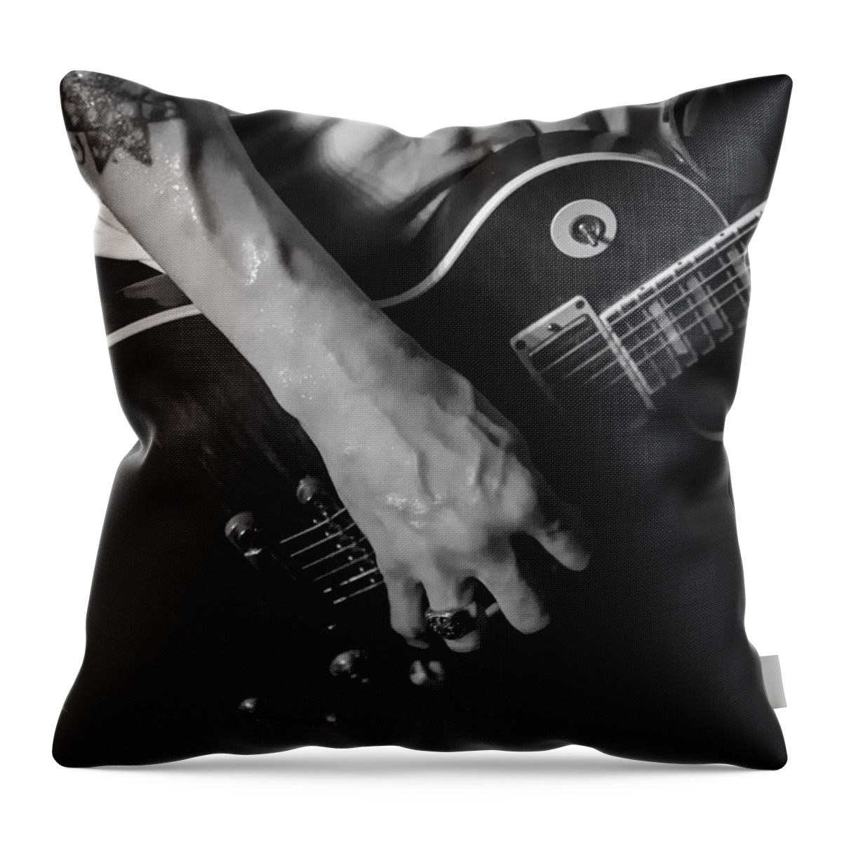 Guitar Throw Pillow featuring the photograph Rock On by David Morefield