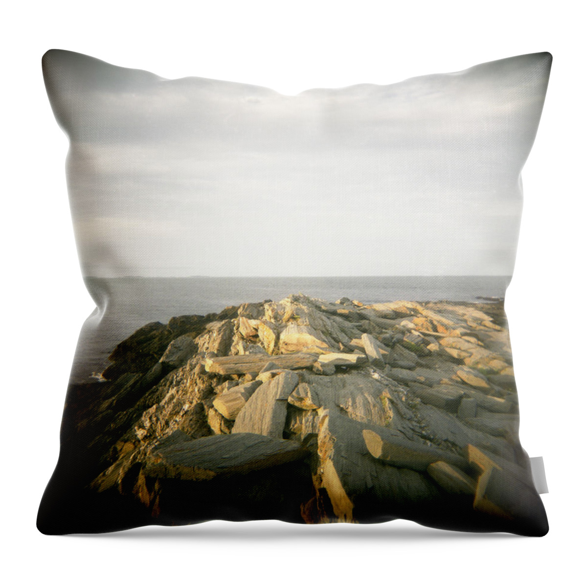 Coast Throw Pillow featuring the photograph Rocky Coastline, Maine by Peter Dennen