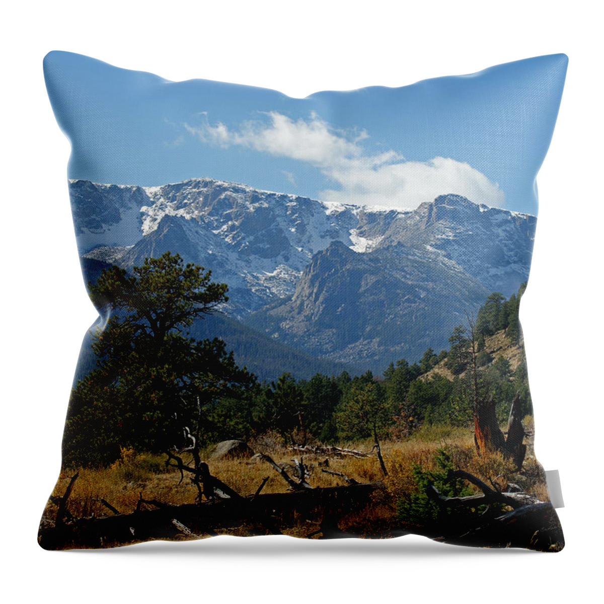 Rocky Mountains Throw Pillow featuring the photograph Rocky Mountain High by Ernest Echols