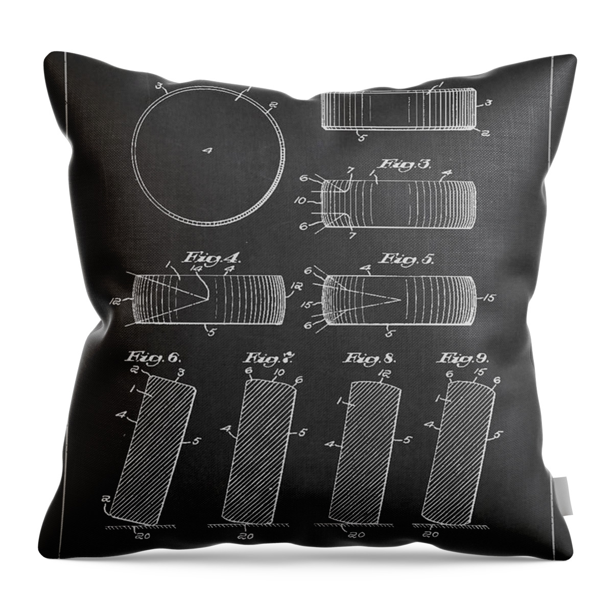 Hockey Throw Pillow featuring the digital art Roll Prevention Hockey Puck Patent Drawing From 1940 by Aged Pixel