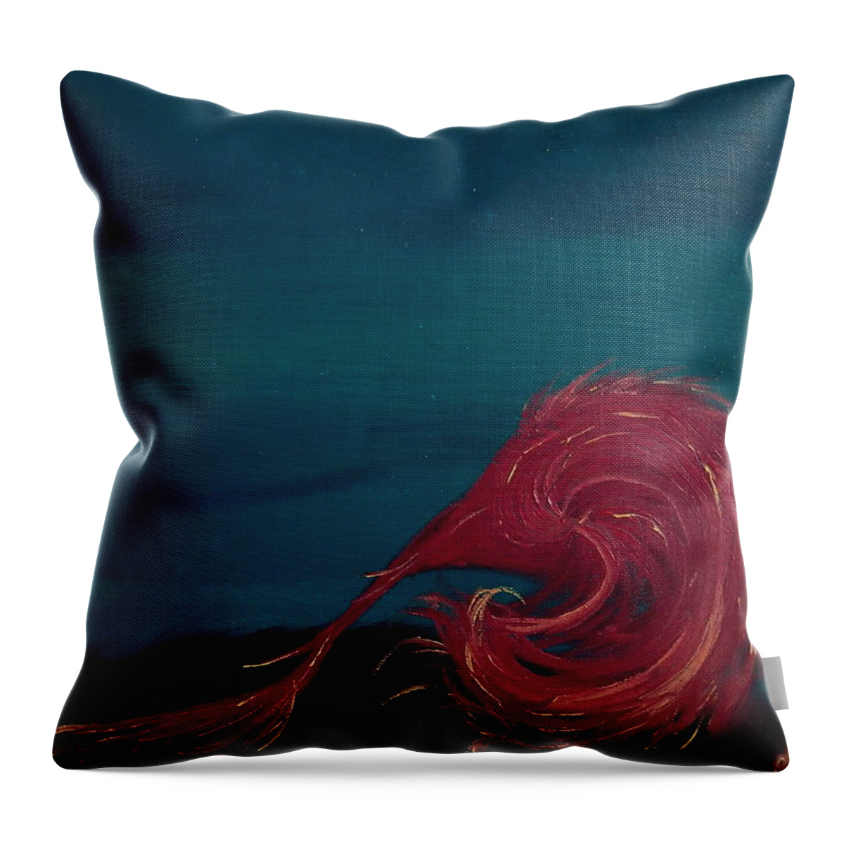 Abstract Throw Pillow featuring the painting Rollin Seaweed by Robert Nickologianis