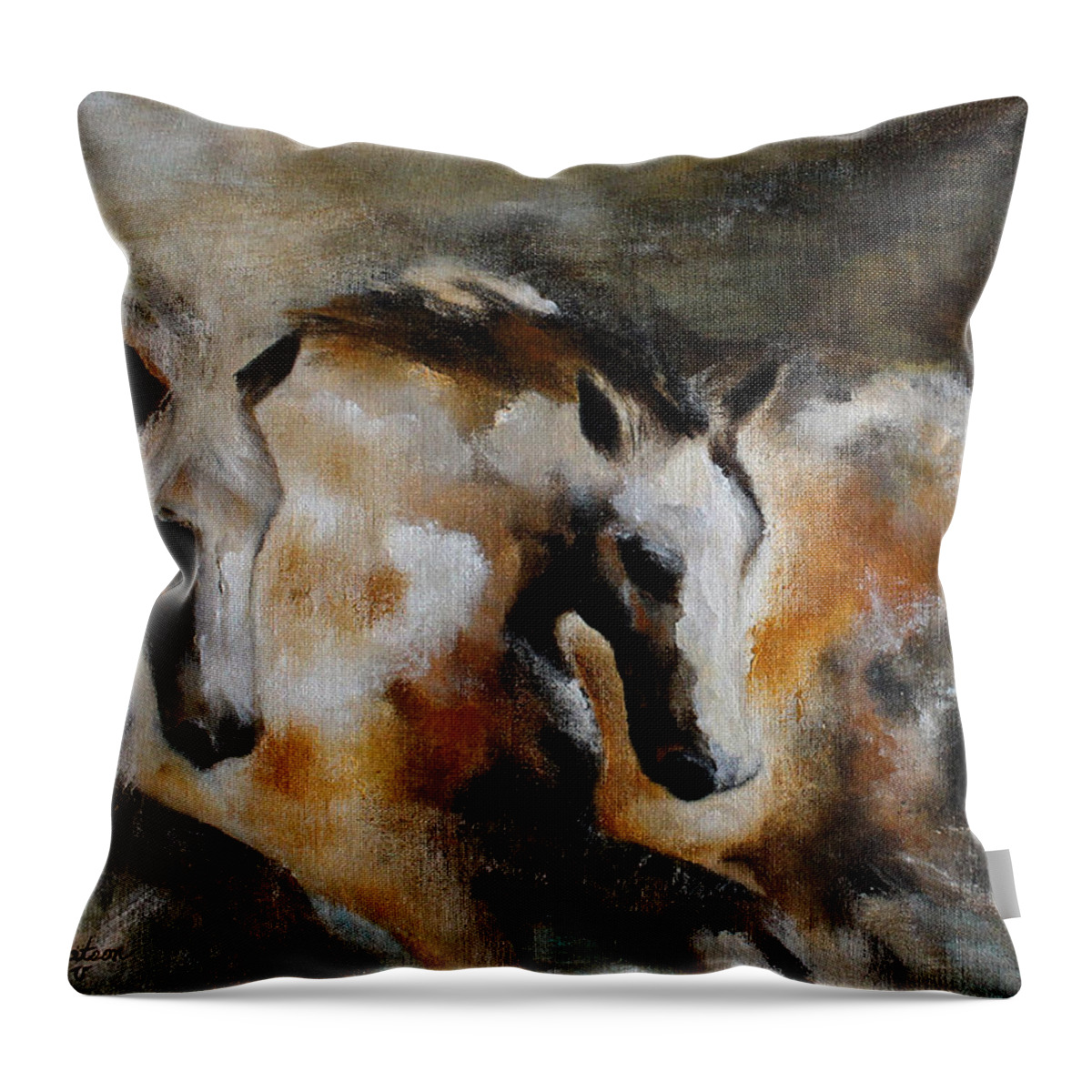 Thunder Throw Pillow featuring the painting Rolling Thunder by Barbie Batson