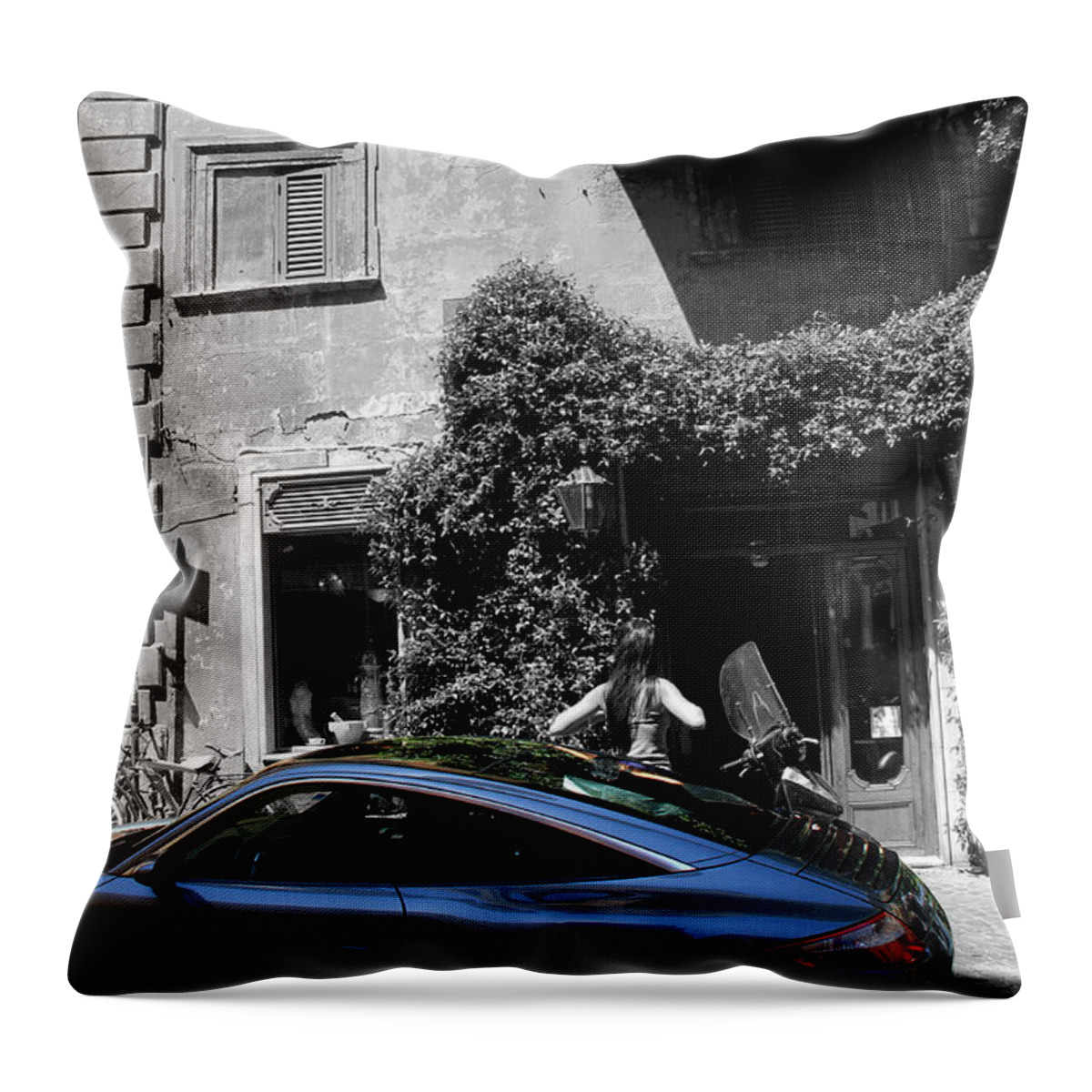 Rome Throw Pillow featuring the photograph Roman Porsche by Andrew Fare