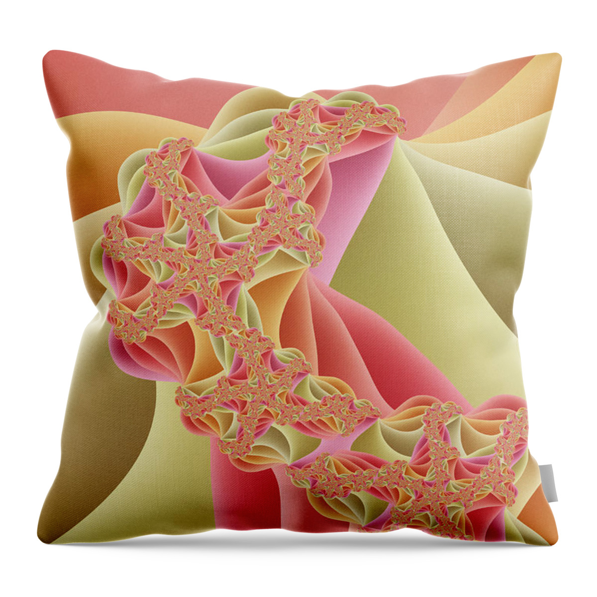 Fractal Throw Pillow featuring the digital art Romance by Gabiw Art