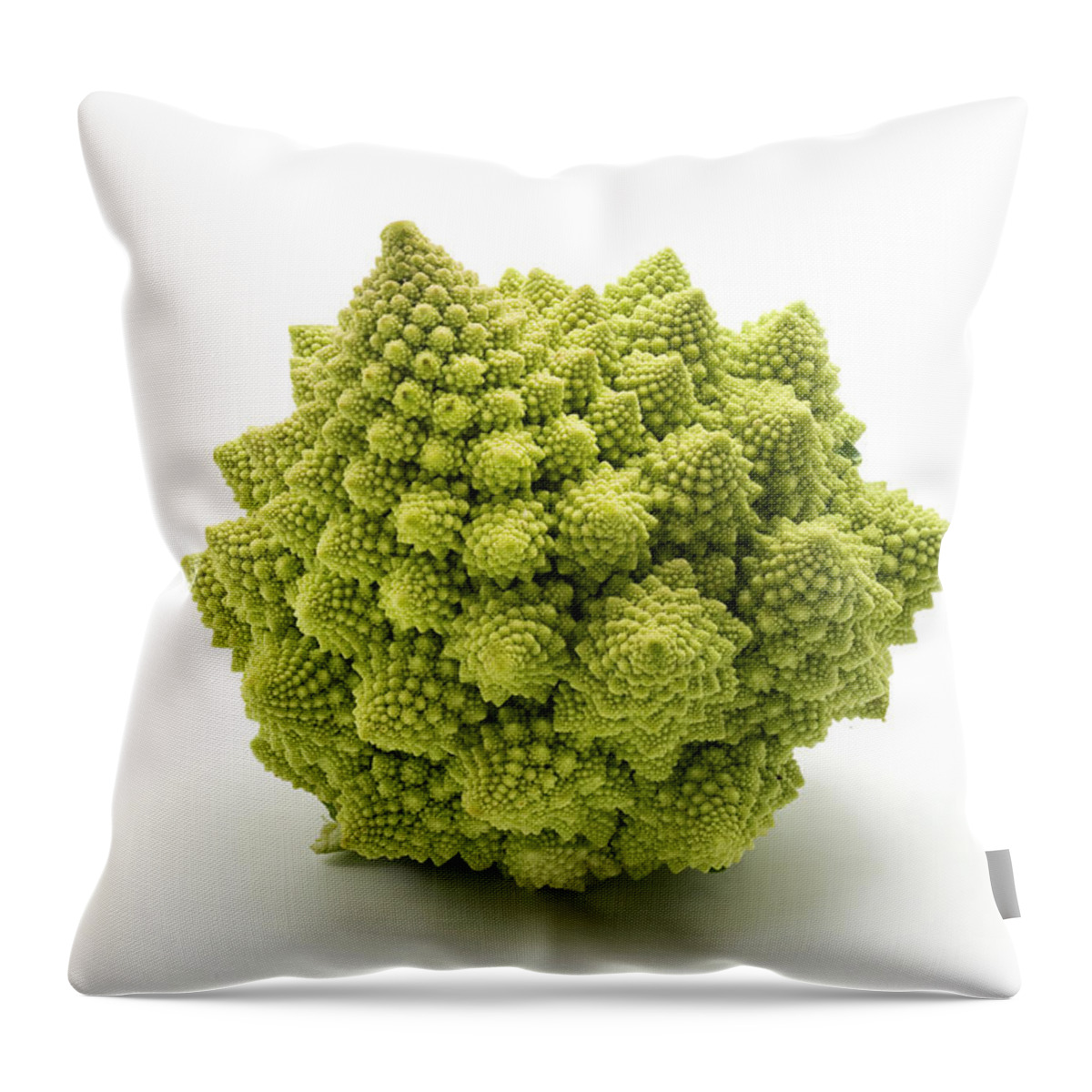 White Background Throw Pillow featuring the photograph Romanesco broccoli by Fabrizio Troiani