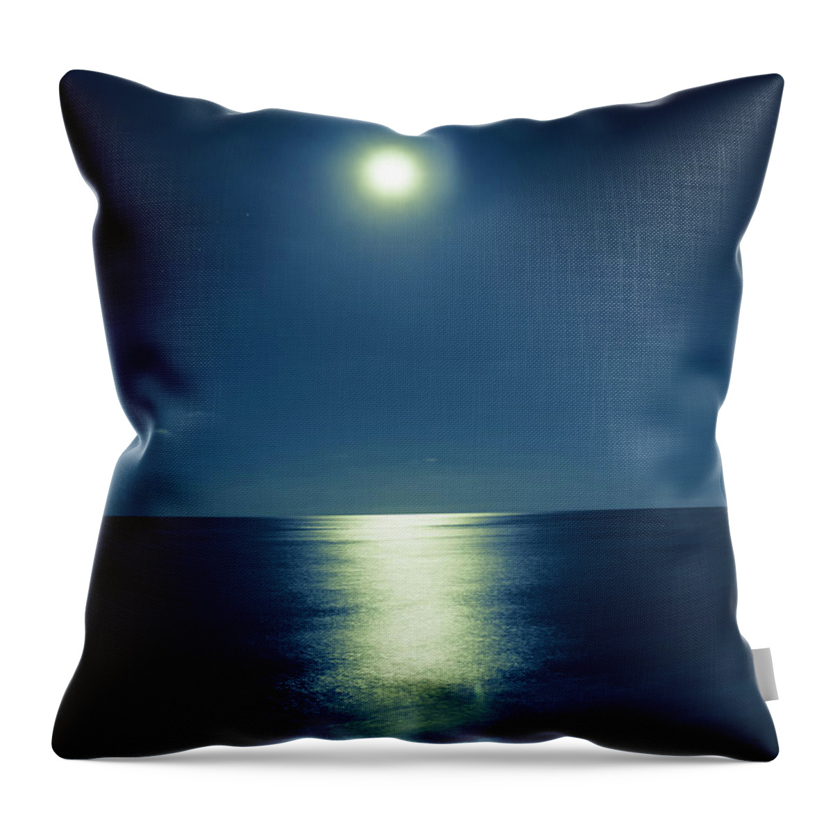 Scenics Throw Pillow featuring the photograph Romantic Moonlit Night Over Ocean by Jaminwell