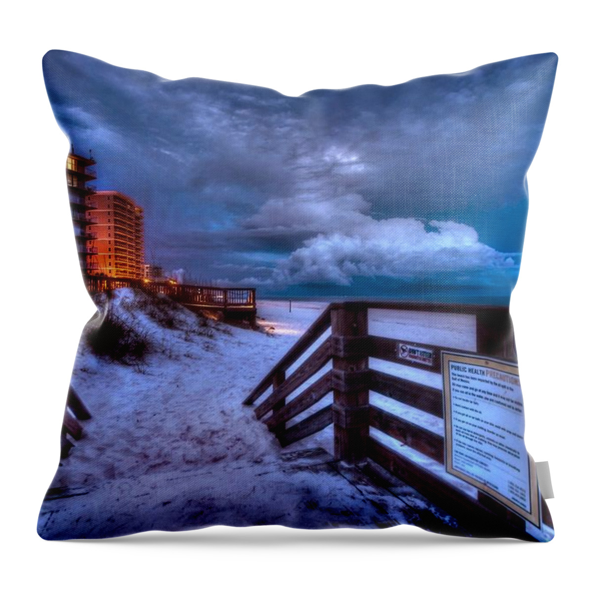 Alabama Throw Pillow featuring the digital art Romar Beach Clouds by Michael Thomas