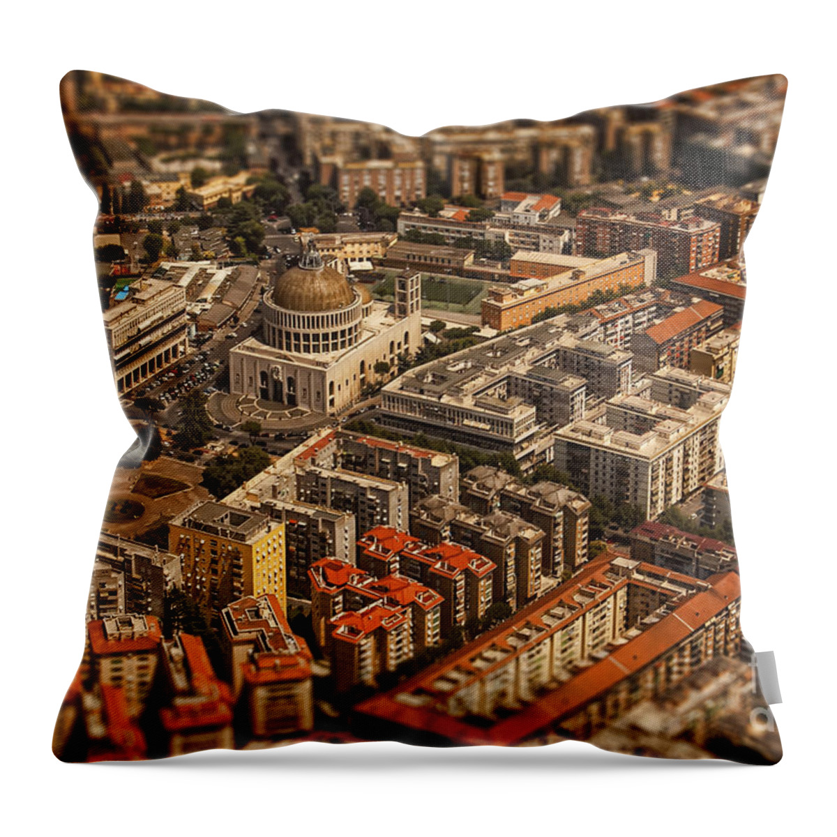 Rome Throw Pillow featuring the photograph Rome architecture aerial photo by Justyna Jaszke JBJart
