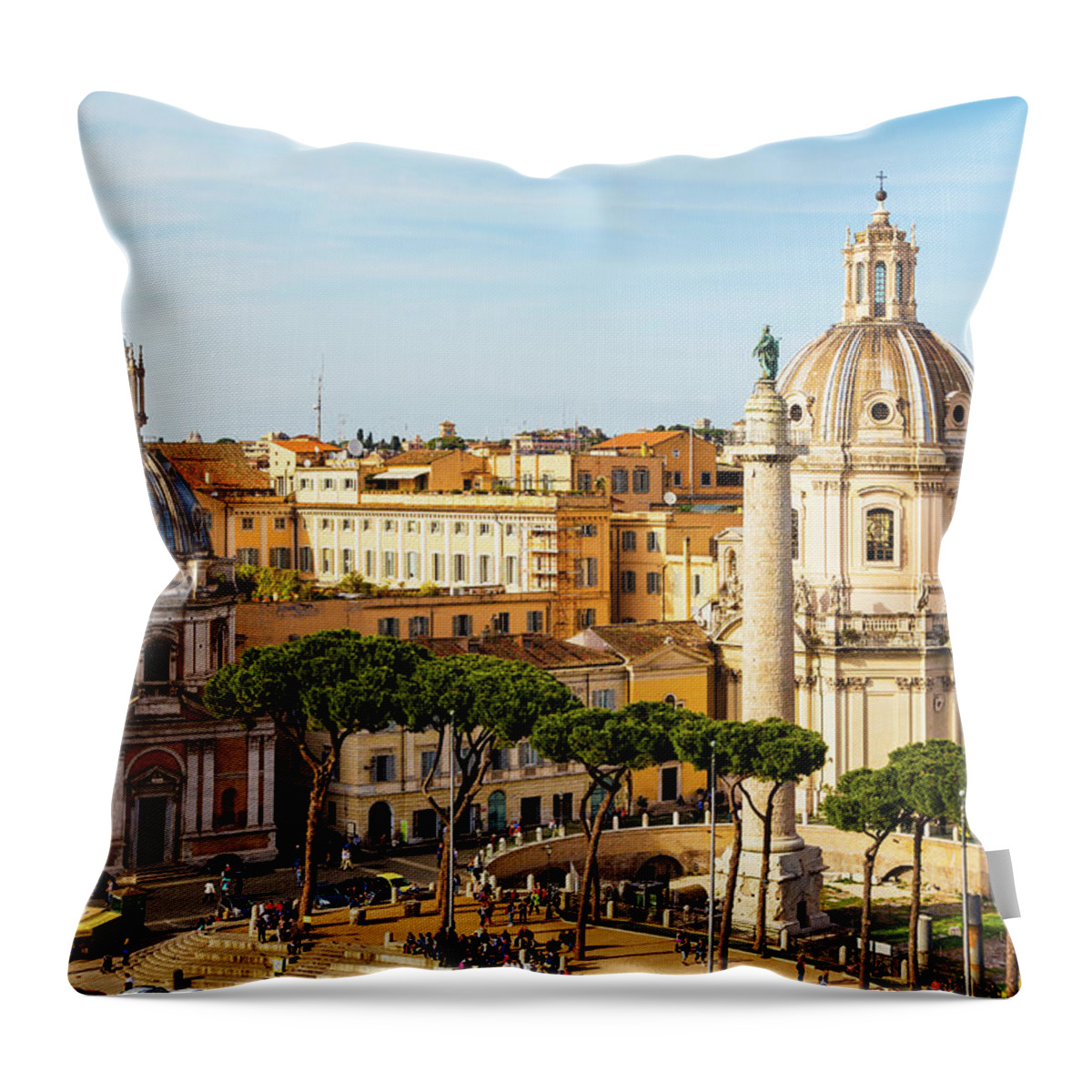 Photography Throw Pillow featuring the photograph Rome, Italy. Rome, Italy. Piazza Della by Panoramic Images
