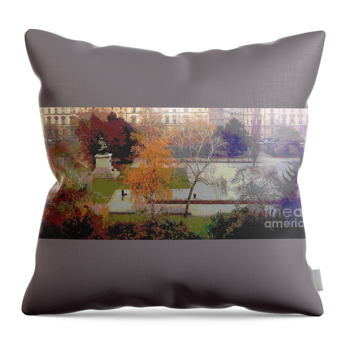 View Throw Pillow featuring the photograph Room With A View Zagreb by Ann Johndro-Collins