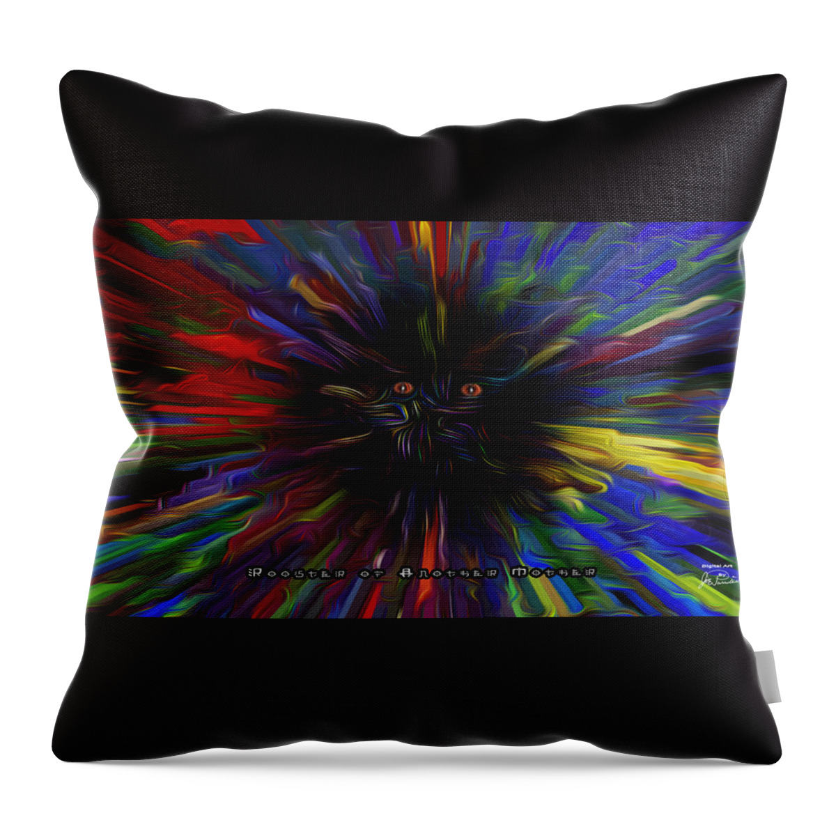 Chickens Throw Pillow featuring the digital art Rooster of Another Mother by Joe Paradis