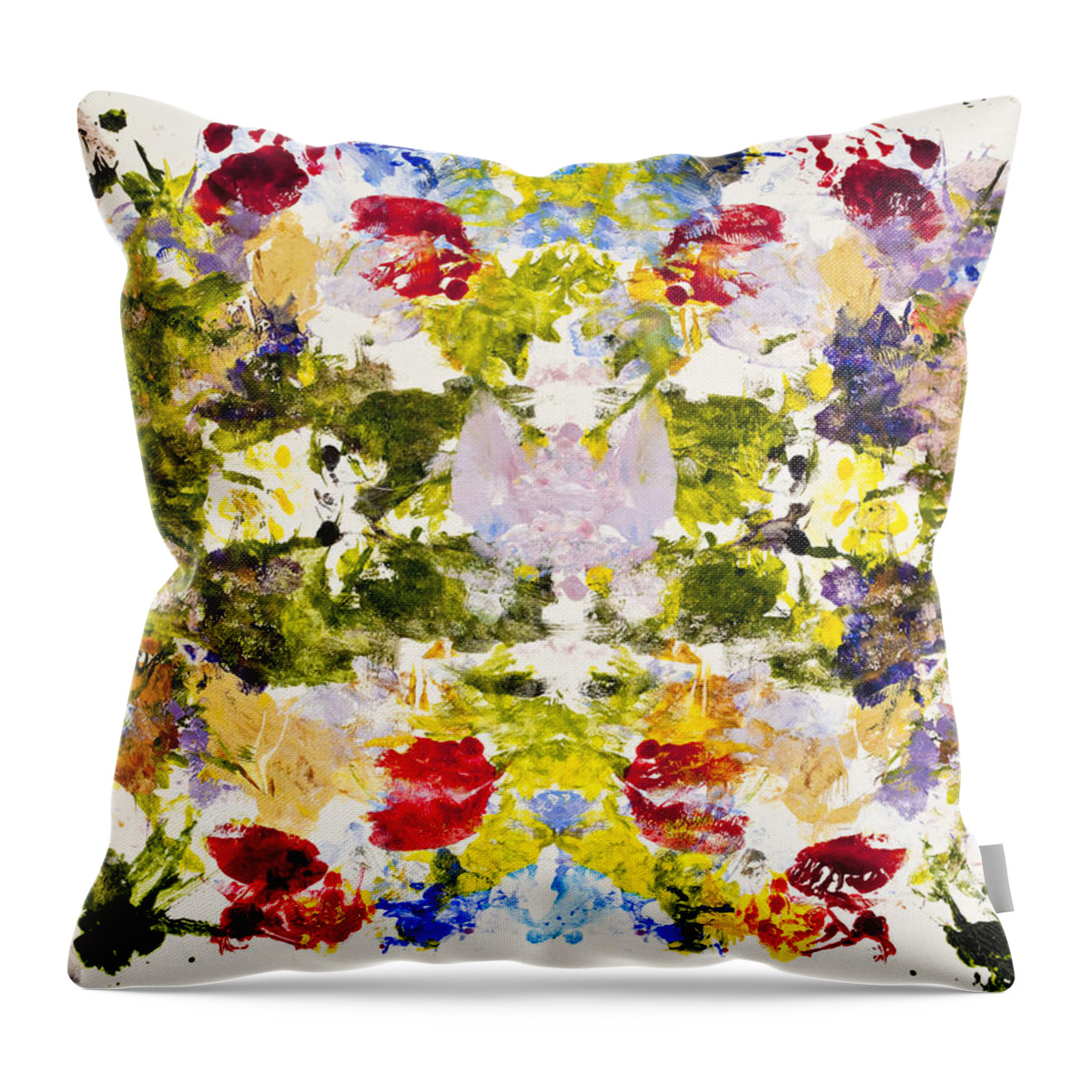 Rorschach Throw Pillow featuring the painting Rorschach Test by Darice Machel McGuire