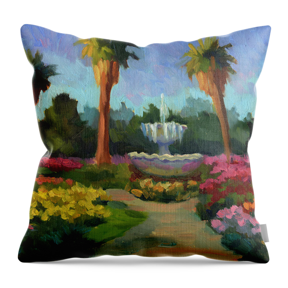 Rose Garden Throw Pillow featuring the painting Rose Garden by Diane McClary