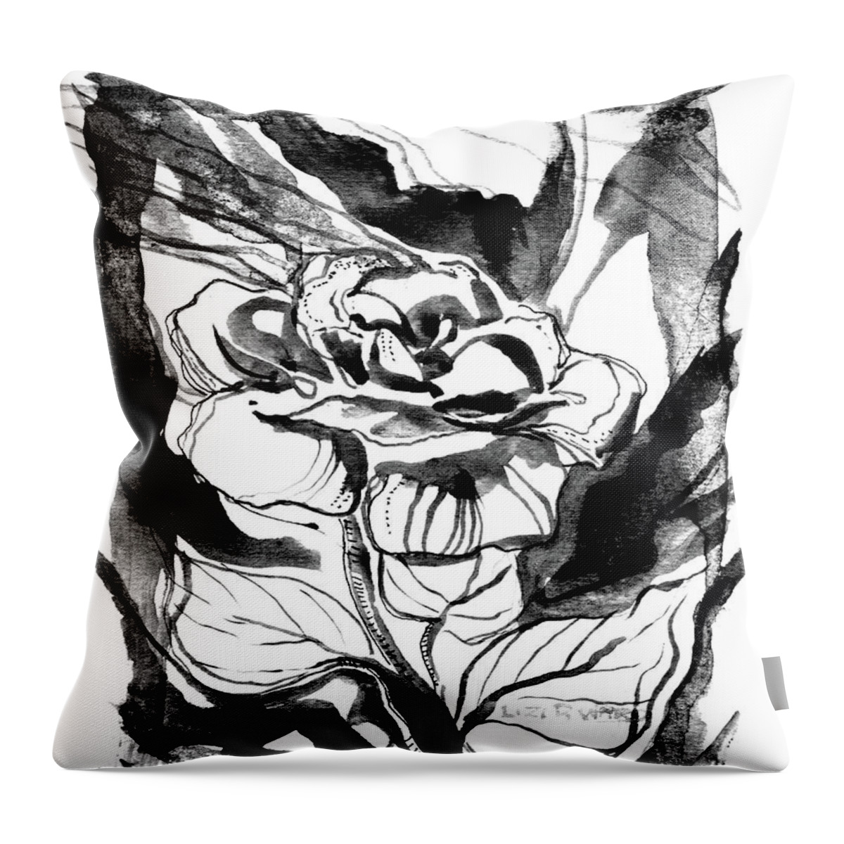 Rose Throw Pillow featuring the painting Rose by Lizi Beard-Ward