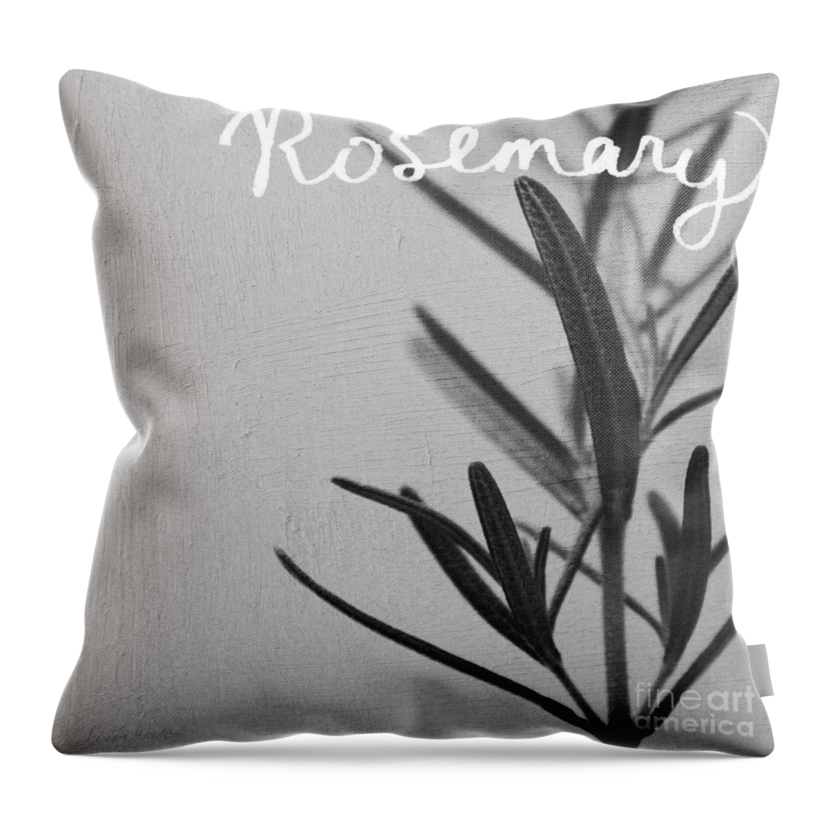 Rosemary Throw Pillow featuring the mixed media Rosemary by Linda Woods