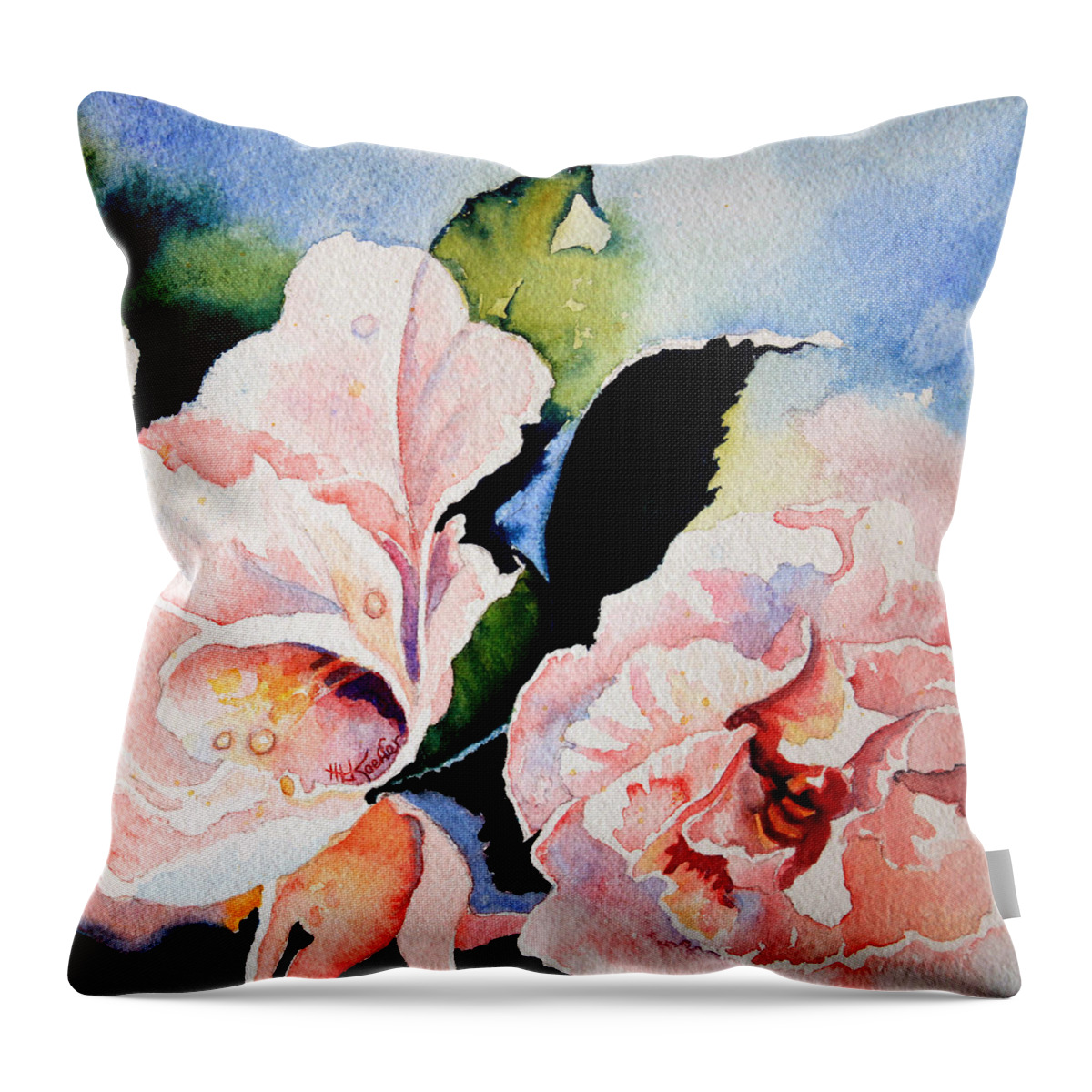 Rose Garden Throw Pillow featuring the painting Roses 3 by Hanne Lore Koehler
