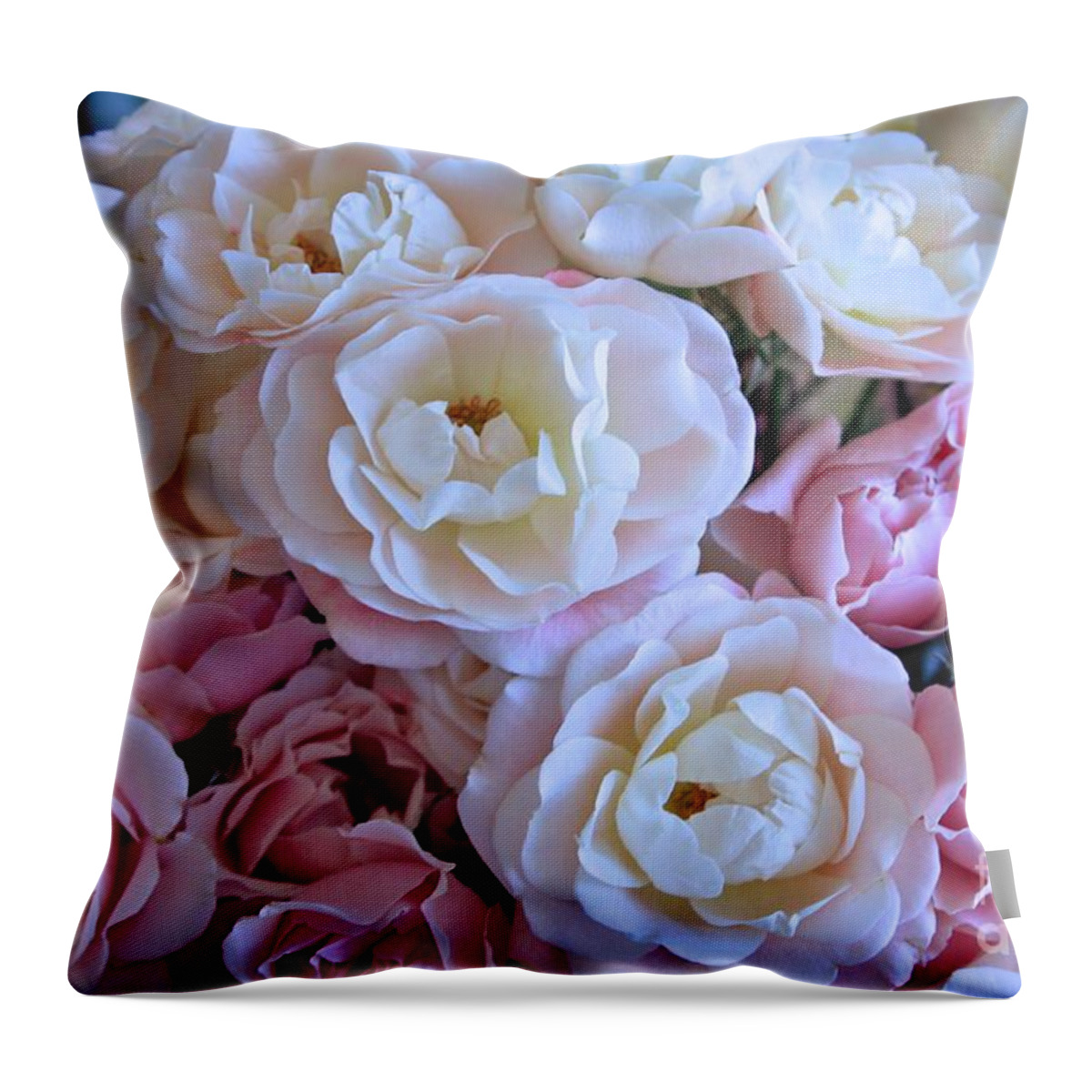 Rose Throw Pillow featuring the photograph Roses on the Veranda by Carol Groenen