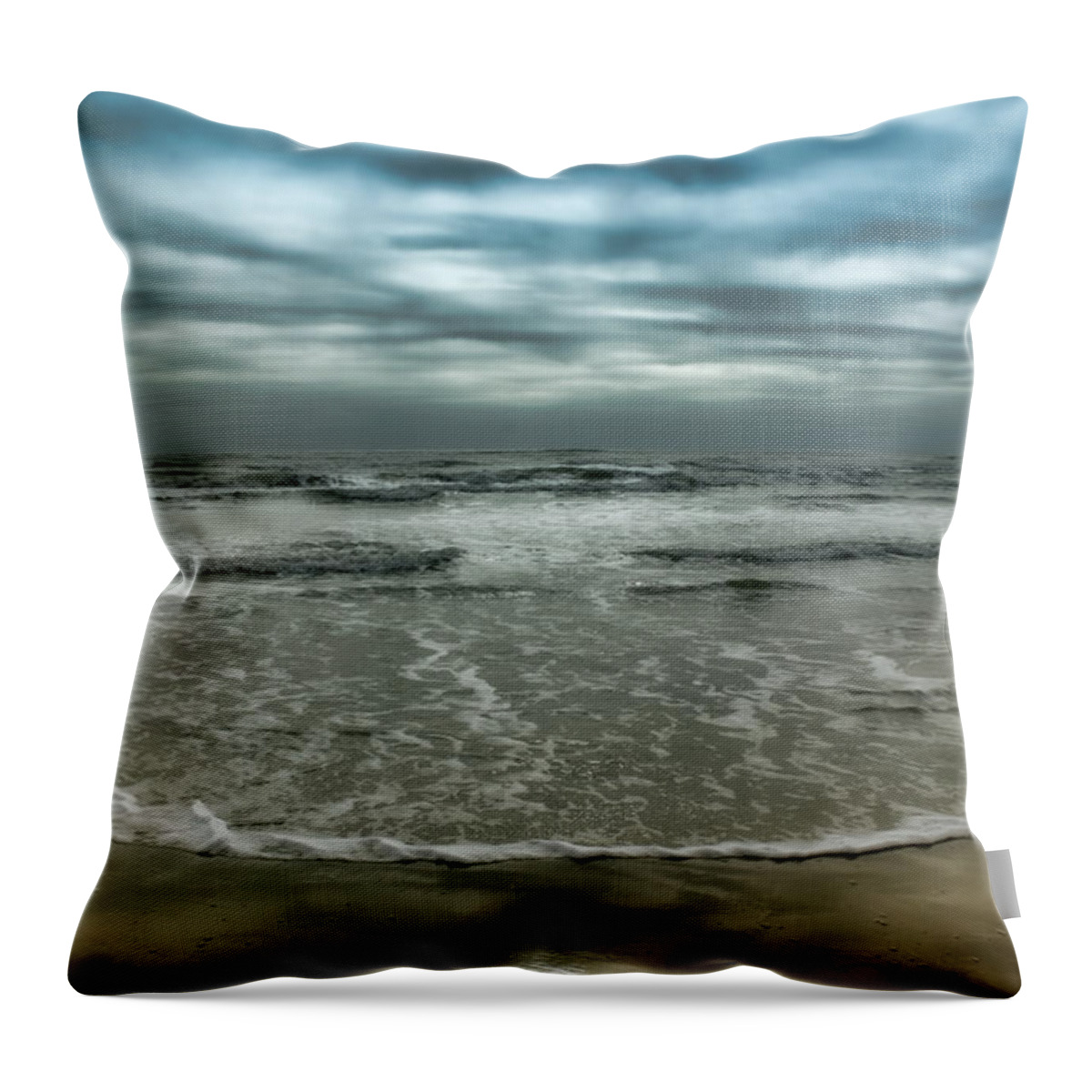 Texas Throw Pillow featuring the photograph Rough Surf by Ellen Heaverlo