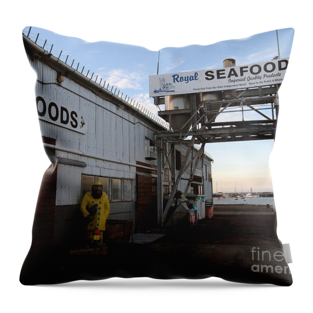 Monterey Throw Pillow featuring the photograph Royal Seafoods Monterey by James B Toy