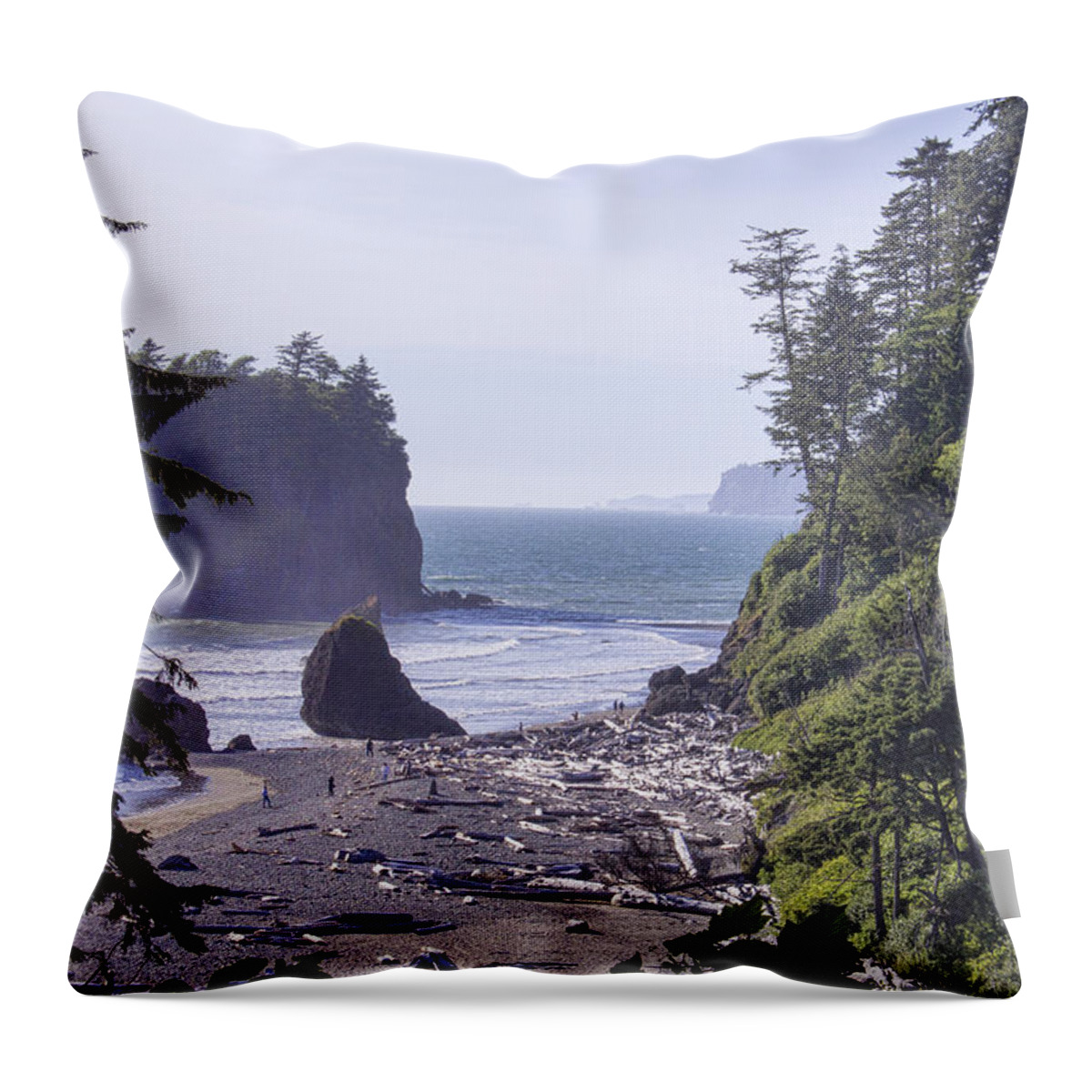  Beach Throw Pillow featuring the photograph Ruby Beach by Cathy Anderson
