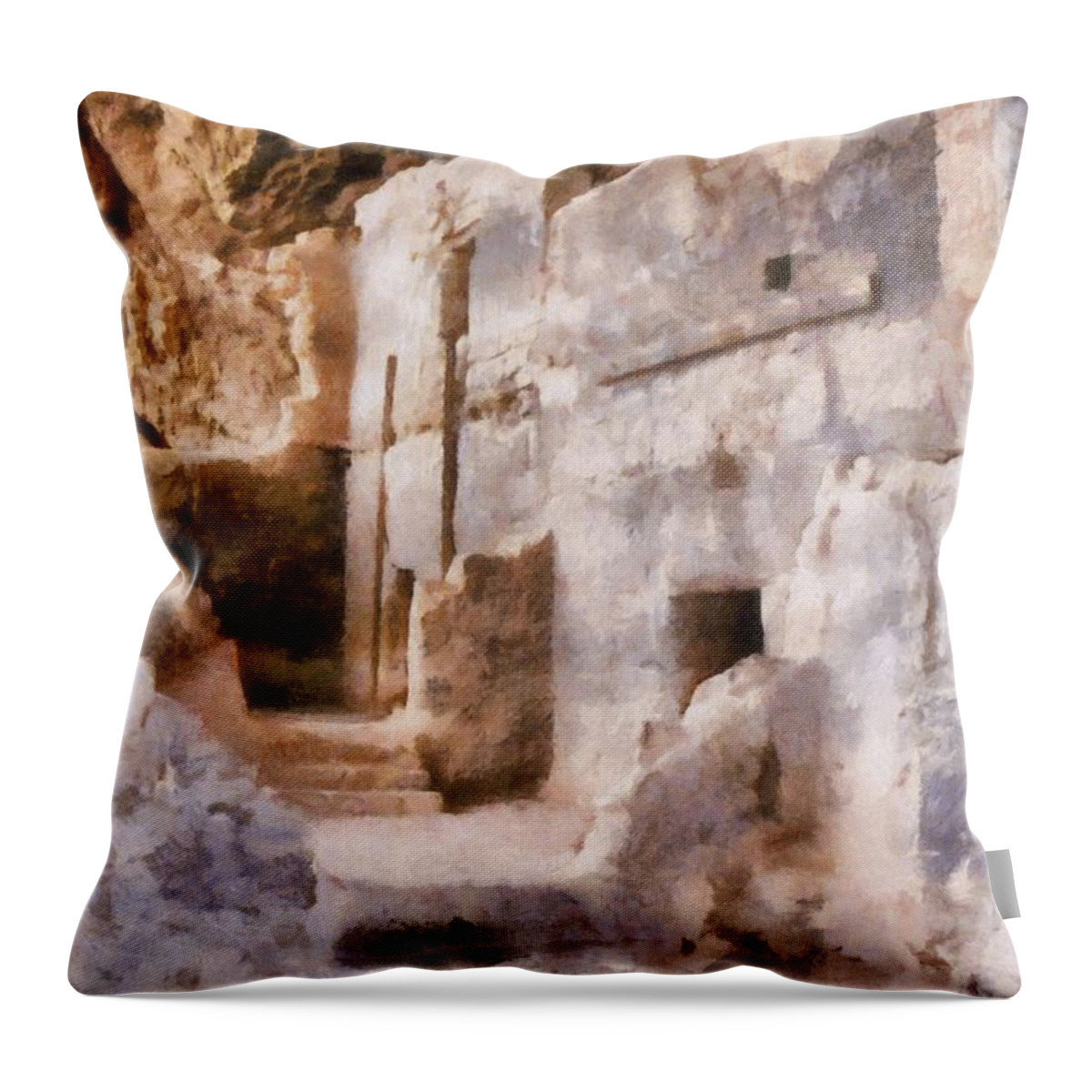 Indian Throw Pillow featuring the photograph Ruins by Michelle Calkins