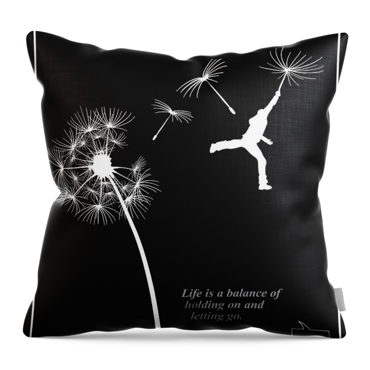 Inspirational Quote Throw Pillow featuring the painting Rumi Inspirational quote by Sassan Filsoof