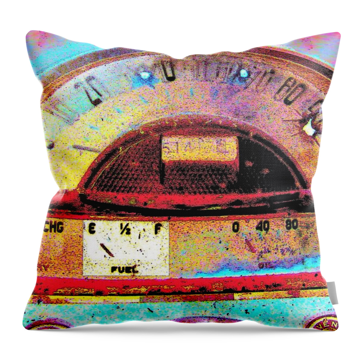 1954 Pontiac Throw Pillow featuring the painting Running on Empty by Cliff Wilson
