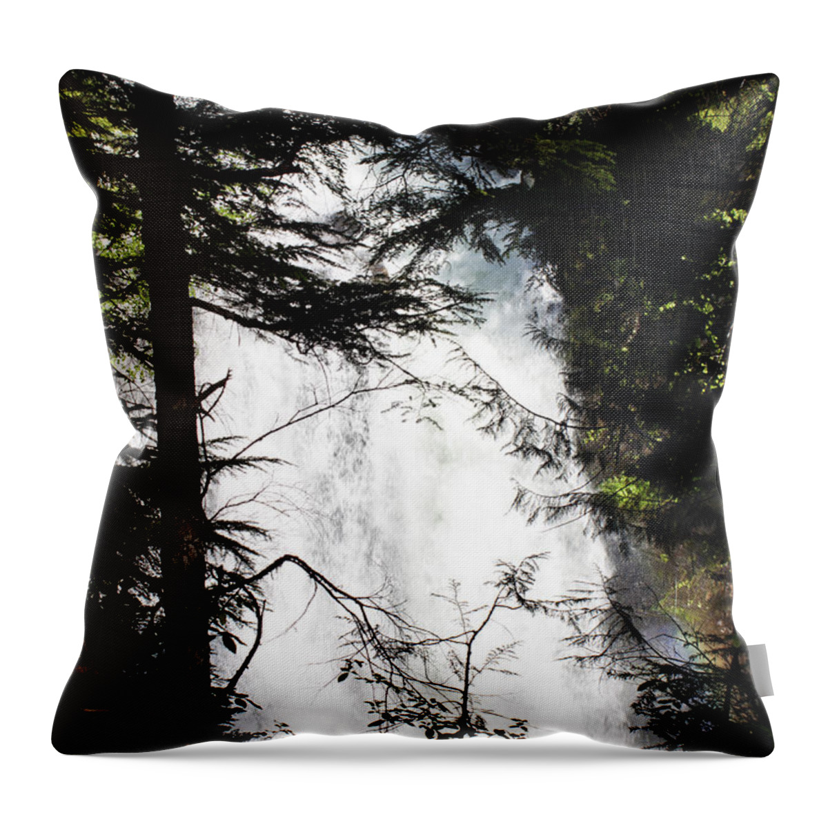 Waterfalls Throw Pillow featuring the photograph Rushing Through the Trees by Edward Hawkins II