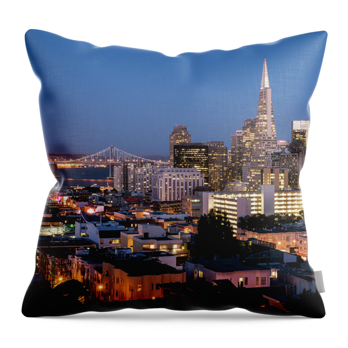 San Francisco Throw Pillow featuring the photograph Russian Hill Blue View by Michael Lee