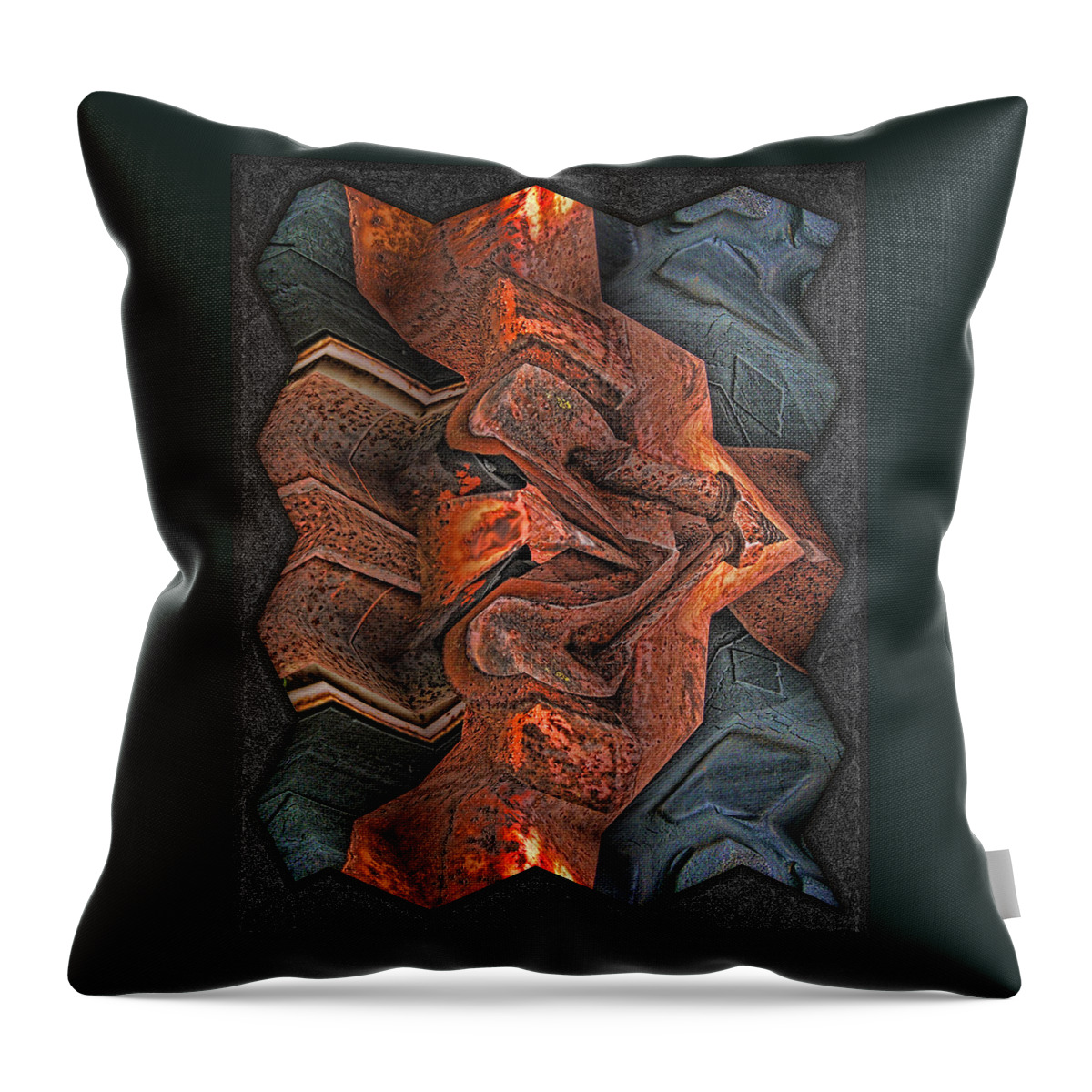 Abstract Throw Pillow featuring the digital art Rust Flow by Wendy J St Christopher