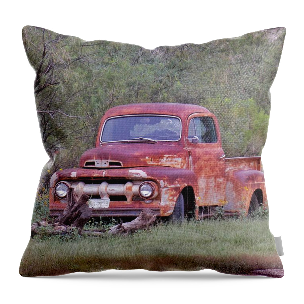 Truck Throw Pillow featuring the photograph Rusted Beauty by Hailey Ables