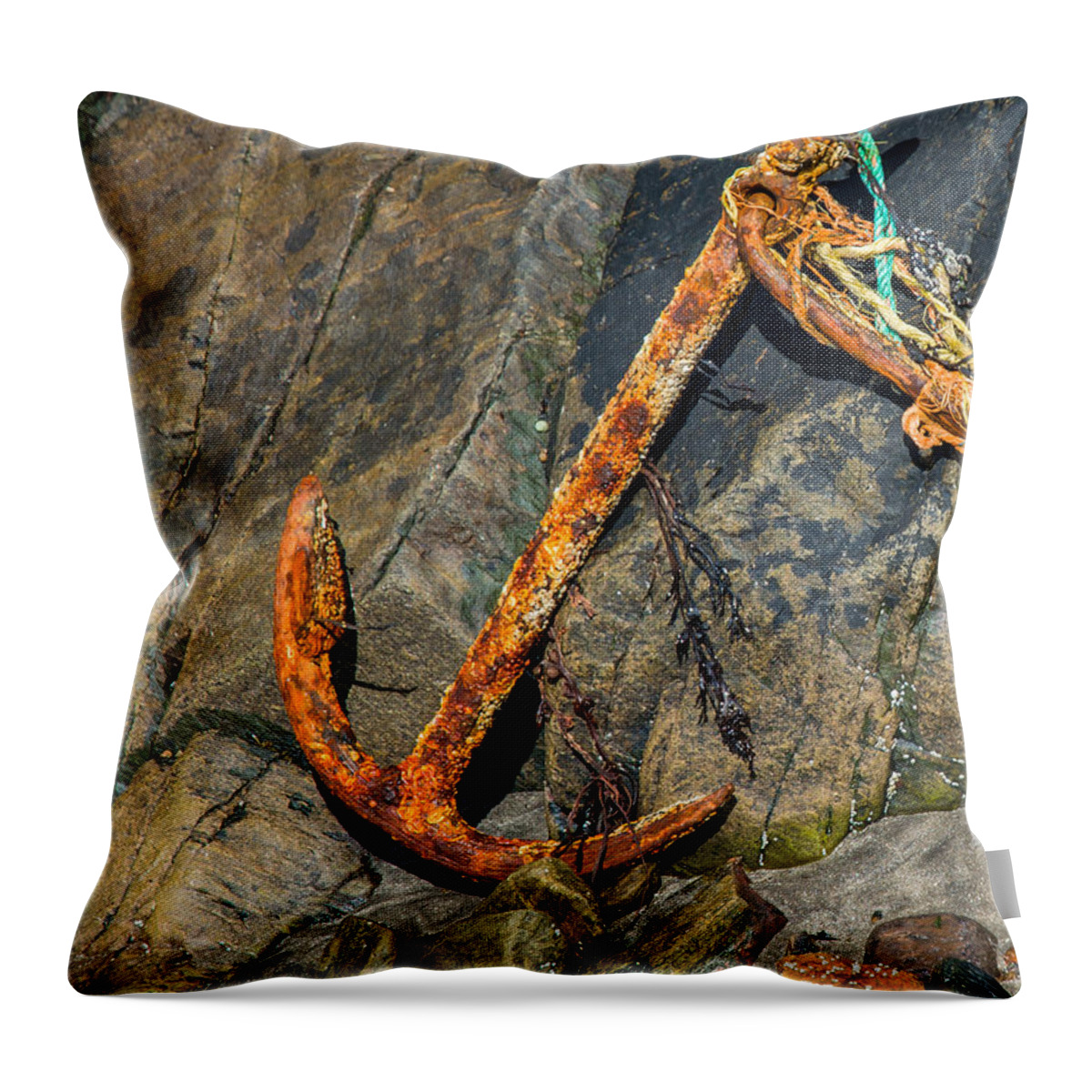 Anchor Throw Pillow featuring the photograph Rusty Anchor by Andreas Berthold
