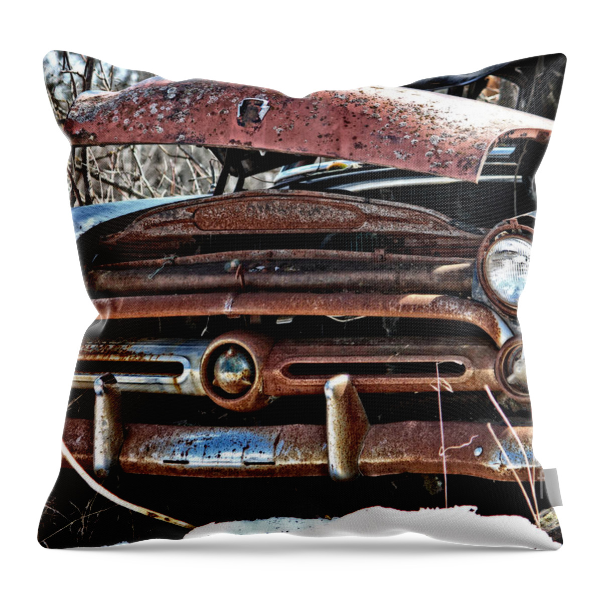 Rusty Old Car Throw Pillow featuring the photograph Rusty Old Car by Ms Judi