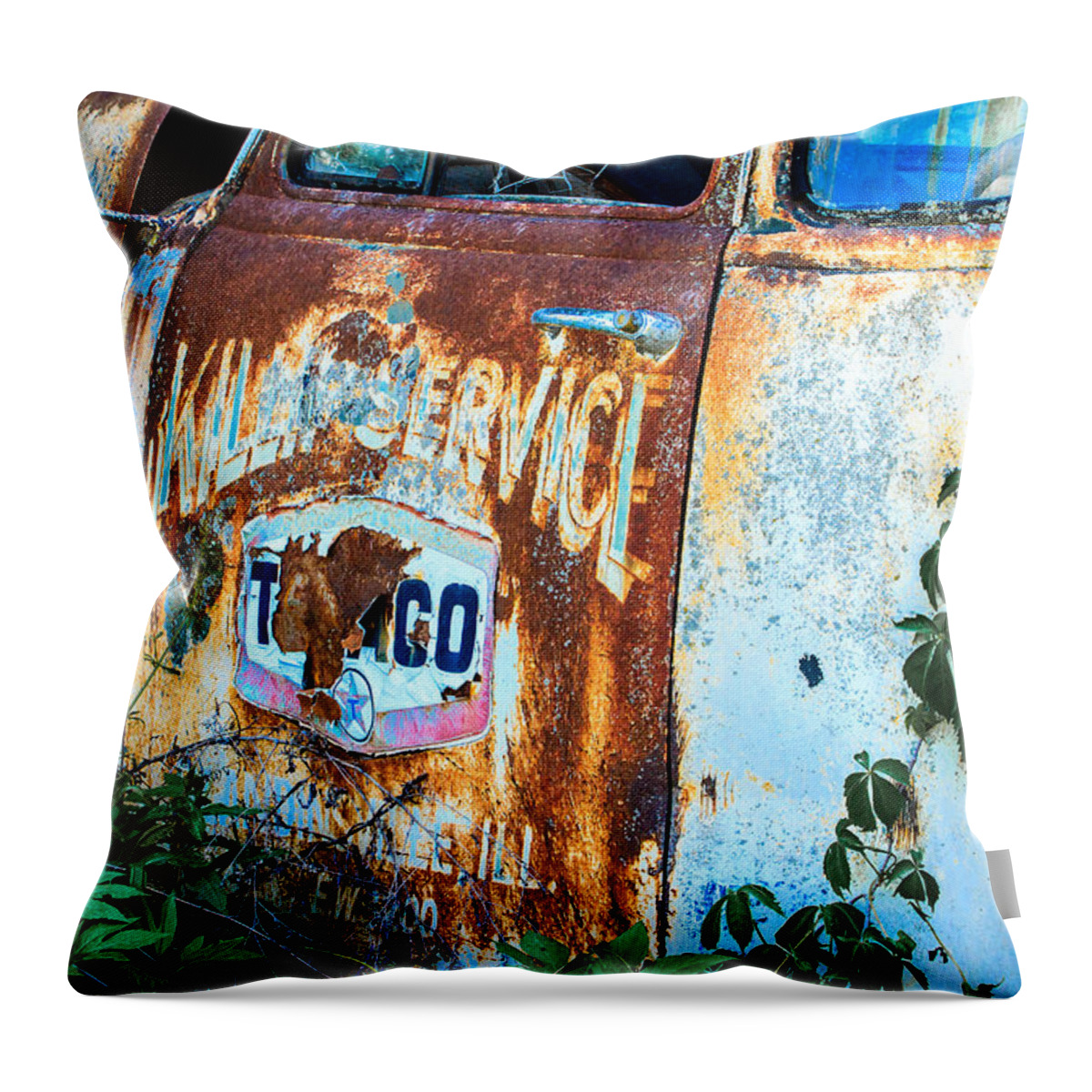 Antique Throw Pillow featuring the photograph Rusty Truck #2 by Ben Graham