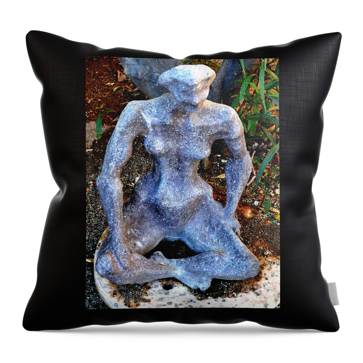 Woman Throw Pillow featuring the photograph Ruth In The Garden by Jay Milo