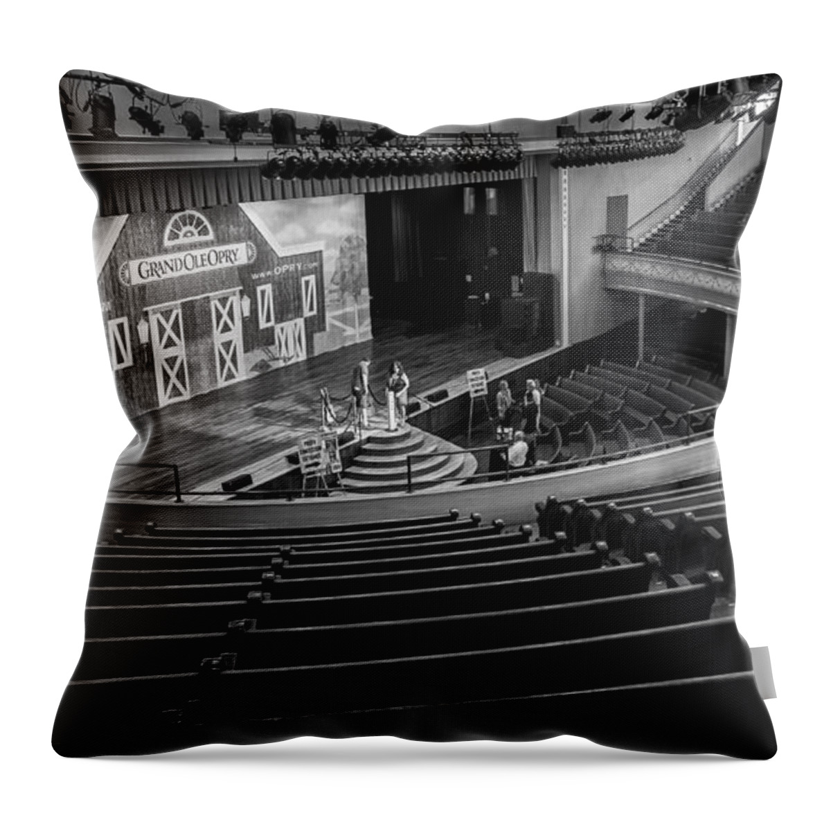 Nashville Throw Pillow featuring the photograph Ryman Stage by Glenn DiPaola