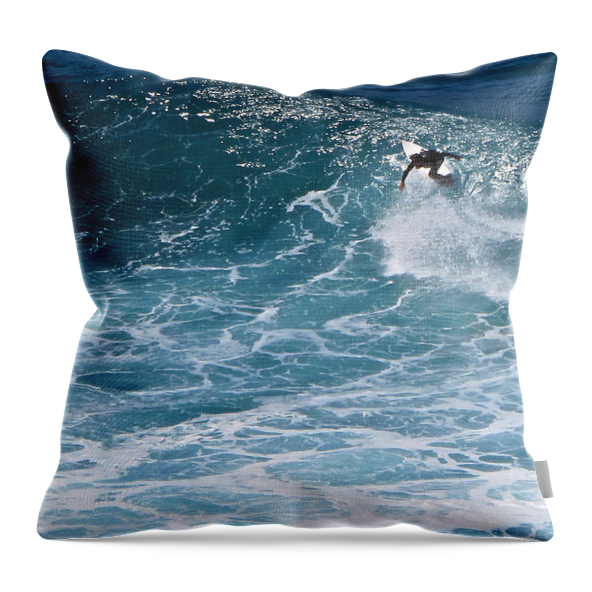 Surf Throw Pillow featuring the photograph S-Turns by Kathy Corday