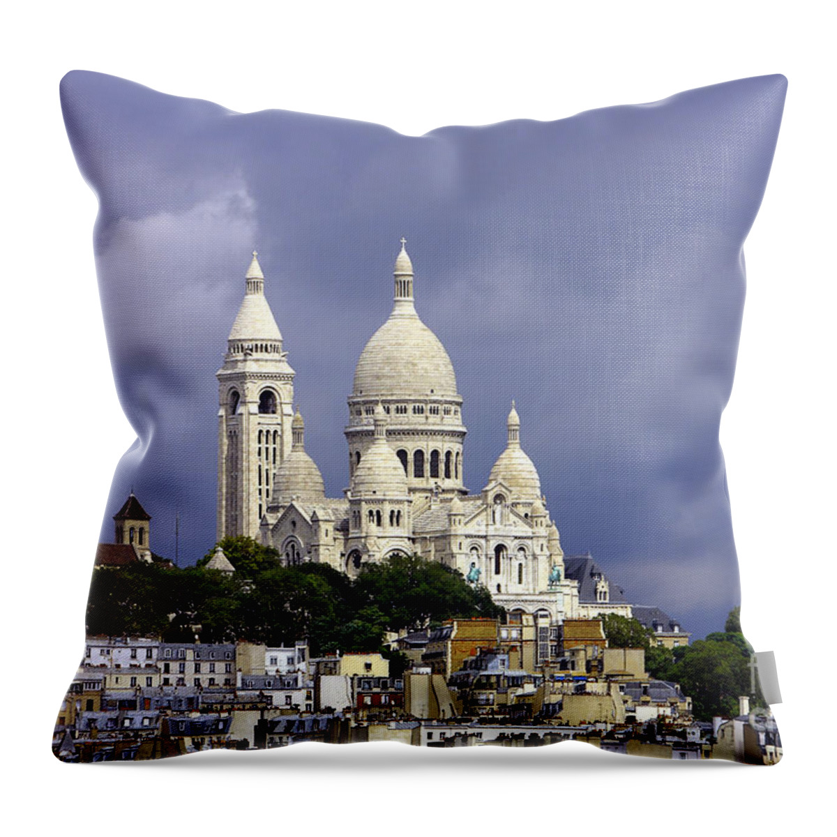 Paris Throw Pillow featuring the photograph Sacre Coeur Paris France by Robert L Lease Images Lumiere De Liesse Ltd